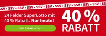 Lottohelden SSV: 40 % Rabatt SuperLotto 24 Felder für 14,40 € statt 24,00 (*NEU- & BESTANDSKUNDEN*)