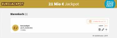 Lottohelden Neukunden: 3 Felder Eurojackpot für nur 1,00 € (statt 6,00 €) 21 MIO € Jackpot 🤑