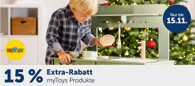 myToys 15 % Rabatt auf myToys Produkte z.B. myToys Essküche mit Accessoires für 86,69 € inkl. Versand