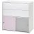 Schardt – Kommode Clic 2-türig + 2 Schubladen, Rosa/Grau