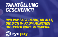 Rydpay: 50€ Tankfüllung Gratis für Helfer im Großraum München (FFW,Ärzte, PTAs. Apotheker …)