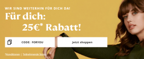 s.Oliver: 25 € Rabatt ab 99 € MBW, 15 € Rabatt ab 59 € MBW (mit s.Oliver Card, MBW 59 €)