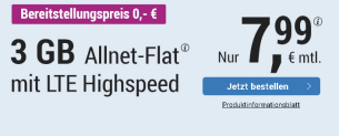 Simply monatlich kündbare o2 AllNet Flat mit 4GB LTE für 7,99€ mtl.