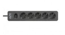 APC PME5B-GR Essential SurgeArrest Black (5 Ausgänge, 230 V Überspannungsschutz-Steckdosenleiste, 1,50 Kabellänge) – für 9,90€ inkl. Versand statt 16,24€