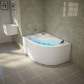 TroniTechnik Whirlpool Badewanne “Capri” rechts – 150cm x 100cm mit Spülfunktion, Wasserfalleinlauf Hydromassage und Farblichtherapie – für 588,65€ inkl. Versand statt 759,36€