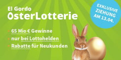 El Gordo Osterlotterie: 65 Mio € Gewinne 🤑 am 13.04.2020 ( Neukunden ab 1€)