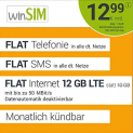 winSIM Tarif über Amazon im o2 Netz mit 12GB LTE, Allnet- & SMS-Flat für mtl. 12,99€ (mtl. kündbar)