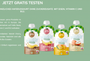 yamoghurts für Kids – Bio Quetschbeutel aus pflanzlichen Haferjogurt gratis testen dank Cashbank