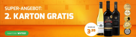 Weinvorteil: Zweite Kiste Wein gratis